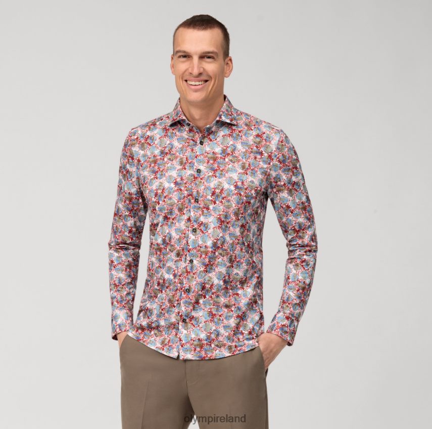 Clothing OLYMP Level Five 24/Seven Body Fit, Business Shirt, Kent, Red 24L846521