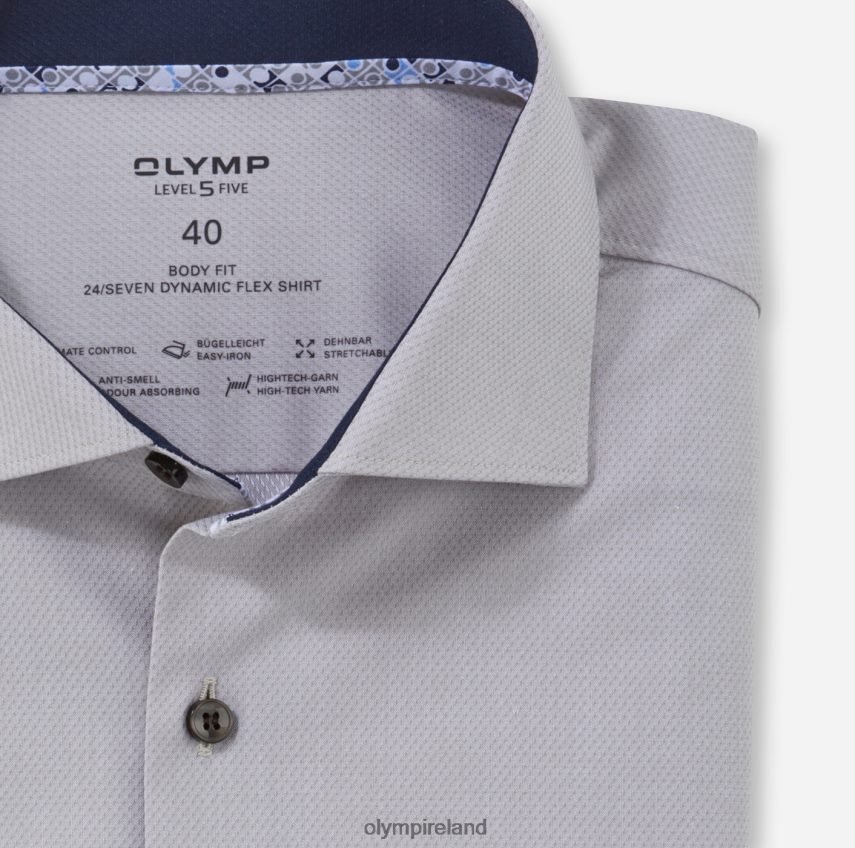 Clothing OLYMP Level Five 24/Seven Body Fit, Business Shirt, Kent, Taupe 24L846624