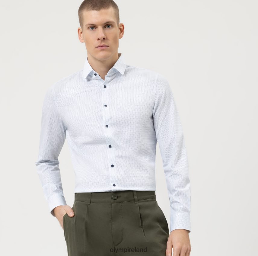 Clothing OLYMP Level Five 24/Seven Body Fit, Business Shirt, Long Sleeve Extra Long, Modern Kent, Bleu 24L846902