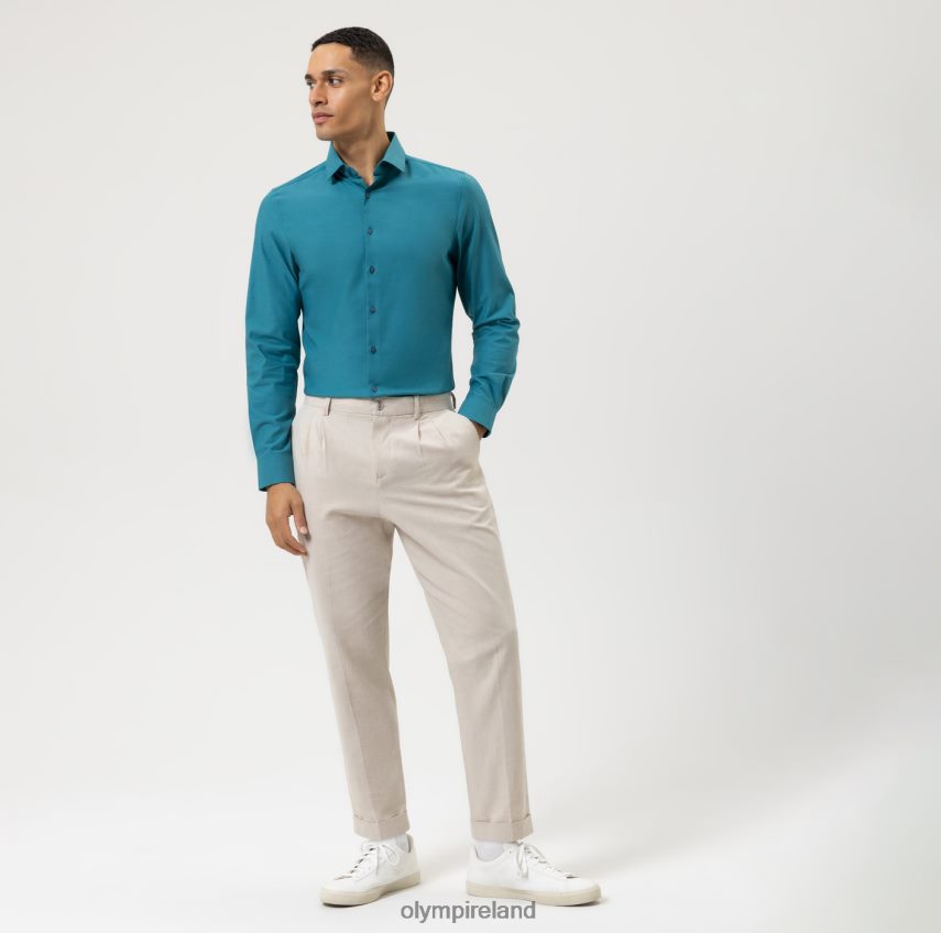 Clothing OLYMP Level Five 24/Seven Body Fit, Business Shirt, Long Sleeve Extra Long, Modern Kent, Emerald 24L846891