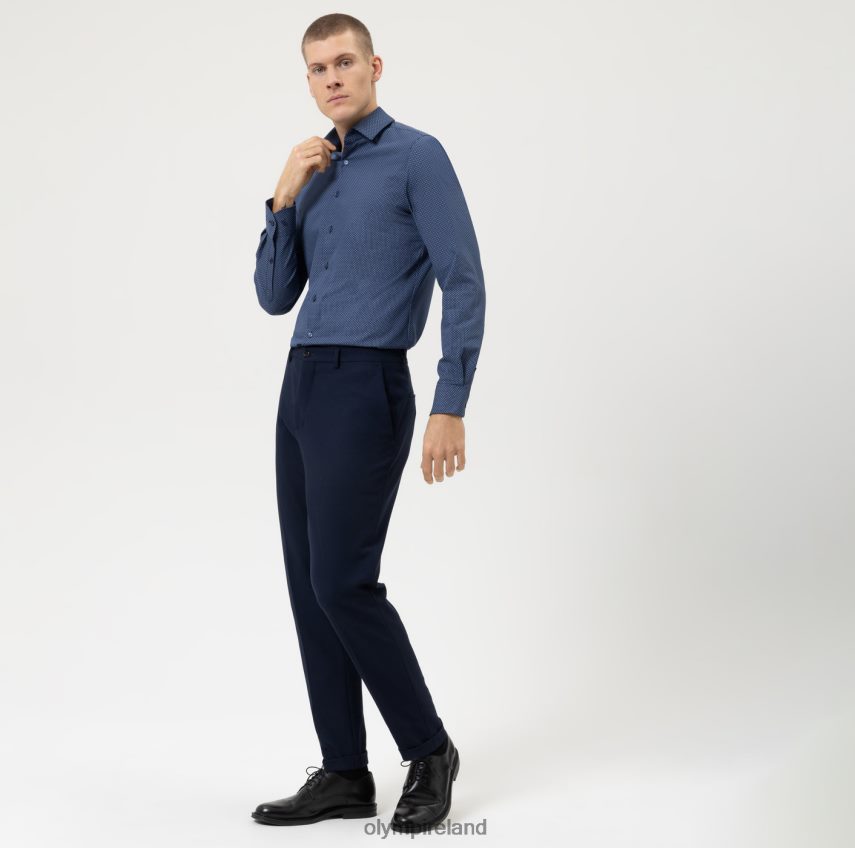 Clothing OLYMP Level Five 24/Seven Body Fit, Business Shirt, Long Sleeve Extra Long, Modern Kent, Marine 24L846893