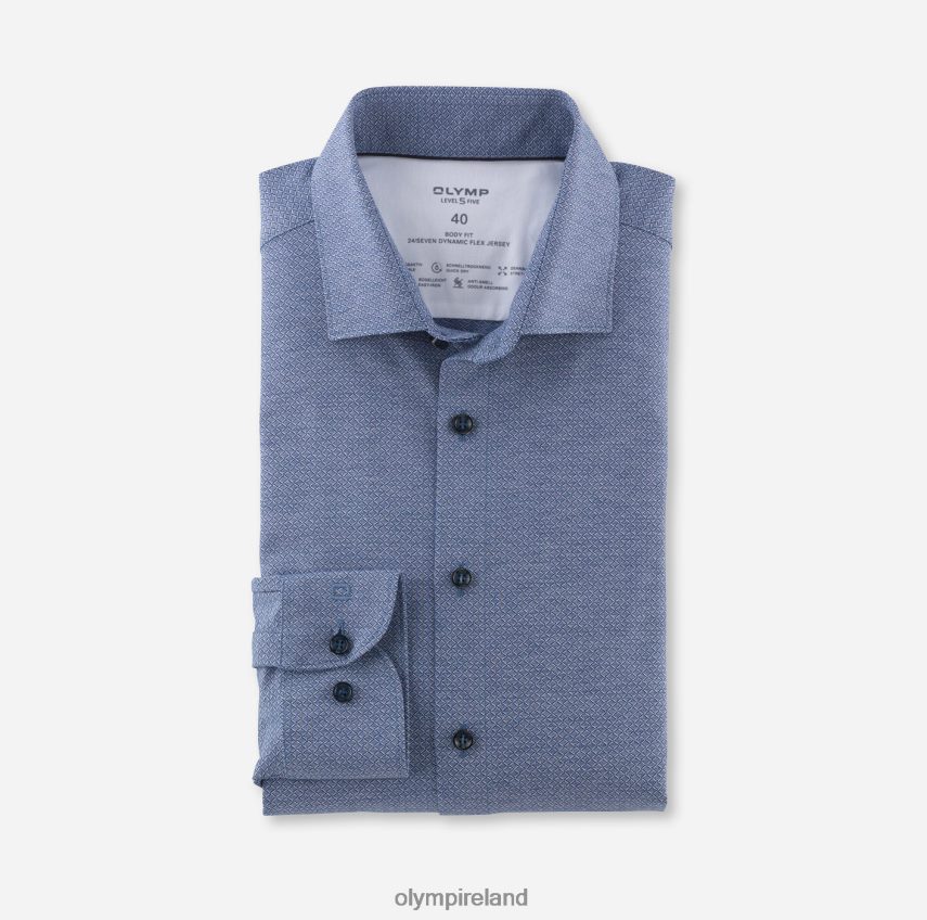 Clothing OLYMP Level Five 24/Seven Body Fit, Business Shirt, Long Sleeve Extra Long, Modern Kent, Royal 24L846888