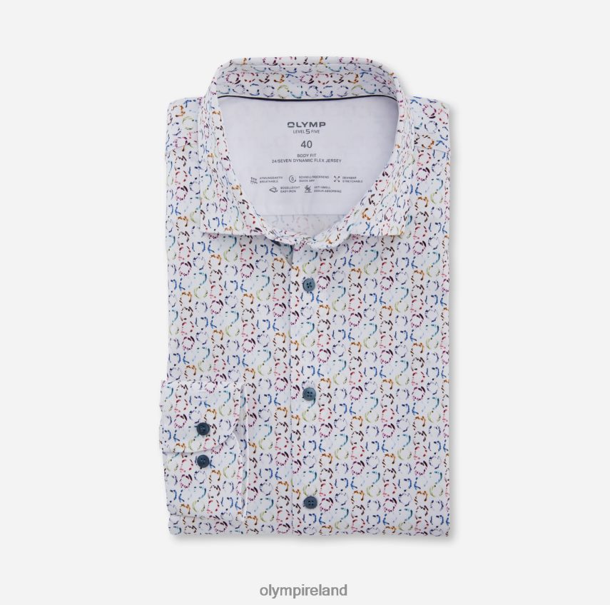 Clothing OLYMP Level Five 24/Seven Body Fit, Business Shirt, Long Sleeve Extra Long, Modern Kent, White 24L846905