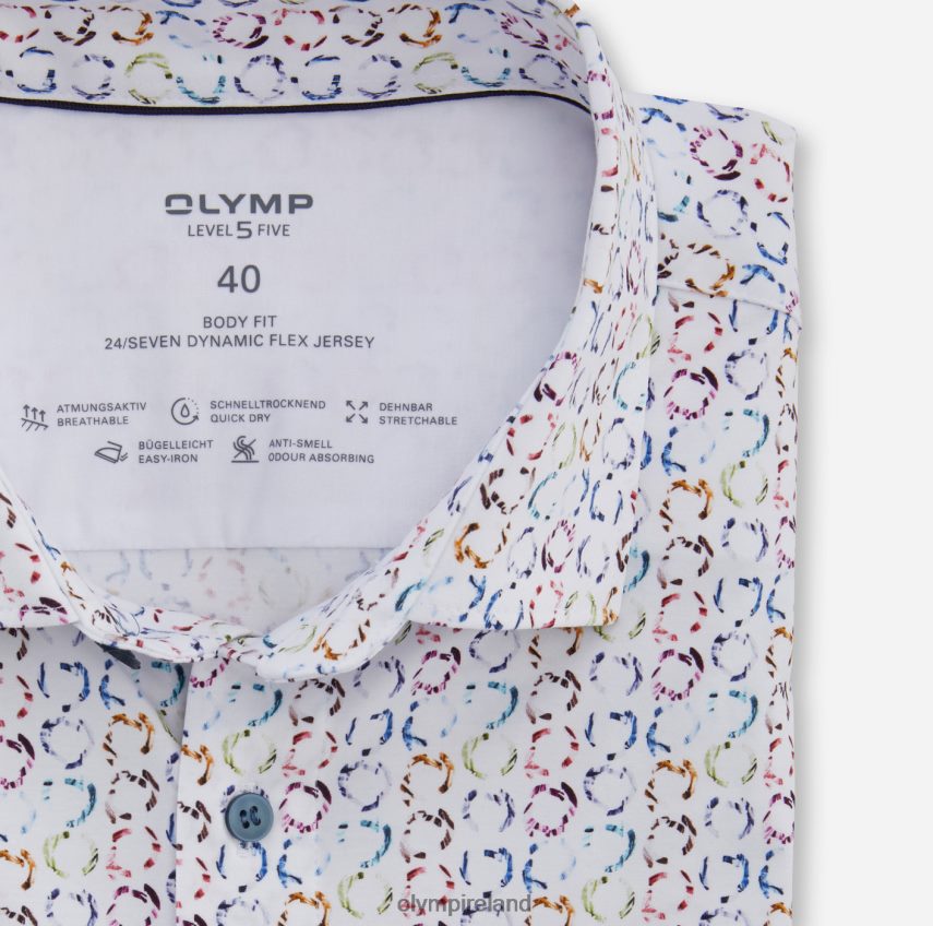 Clothing OLYMP Level Five 24/Seven Body Fit, Business Shirt, Long Sleeve Extra Long, Modern Kent, White 24L846905
