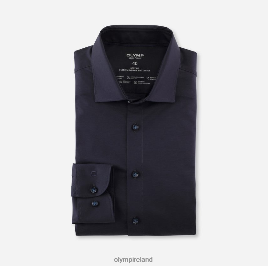 Clothing OLYMP Level Five 24/Seven Body Fit, Business Shirt, Long Sleeve Extra Long, New York Kent, Marine 24L846860