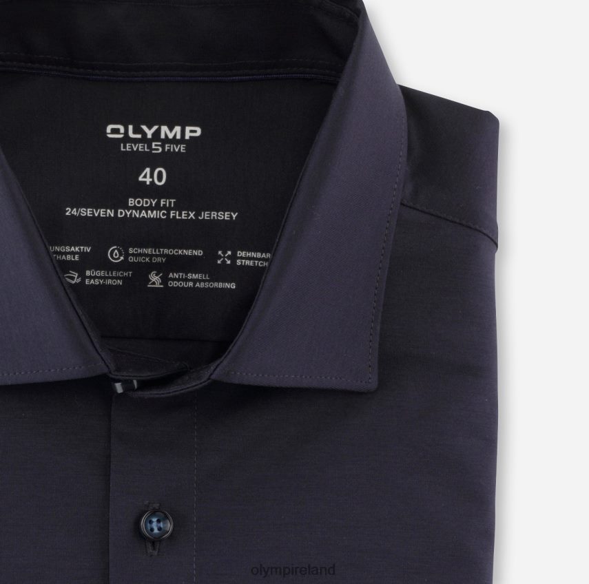 Clothing OLYMP Level Five 24/Seven Body Fit, Business Shirt, Long Sleeve Extra Long, New York Kent, Marine 24L846860