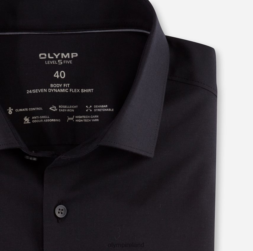 Clothing OLYMP Level Five 24/Seven Body Fit, Business Shirt, Modern Kent, Black 24L846468