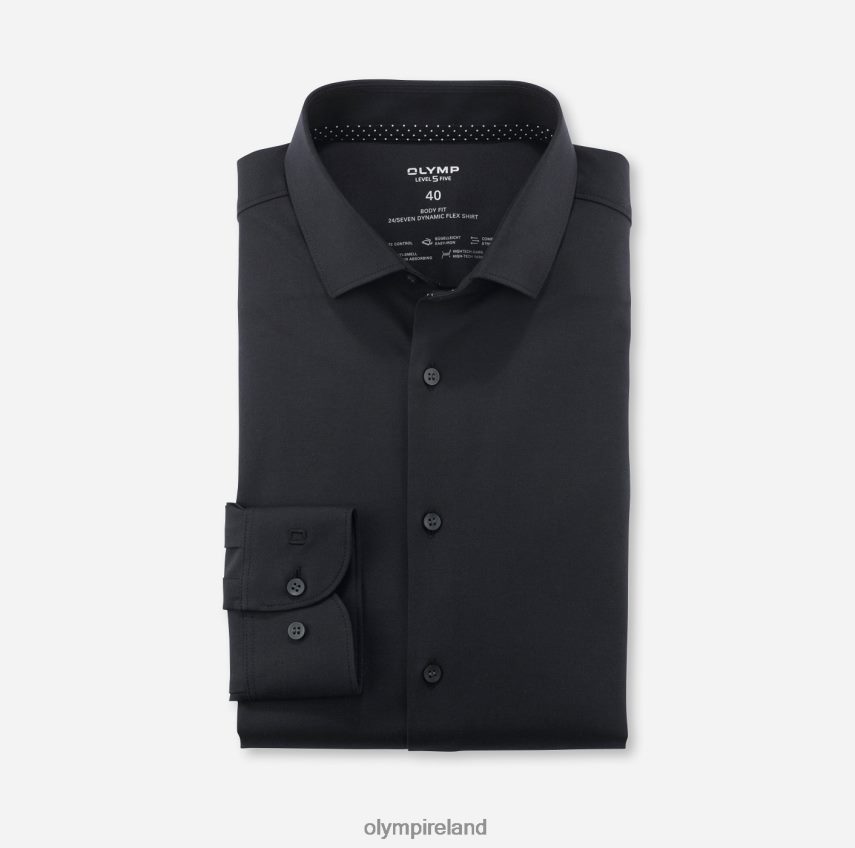Clothing OLYMP Level Five 24/Seven Body Fit, Business Shirt, Modern Kent, Black 24L846817