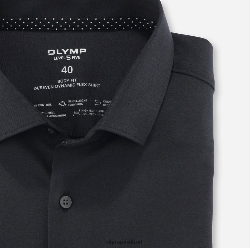 Clothing OLYMP Level Five 24/Seven Body Fit, Business Shirt, Modern Kent, Black 24L846817