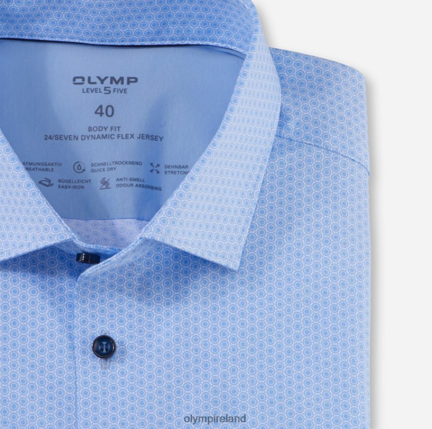 Clothing OLYMP Level Five 24/Seven Body Fit, Business Shirt, Modern Kent, Bleu 24L846455