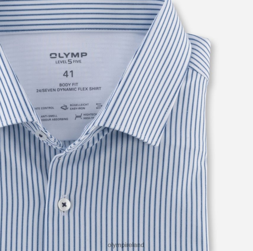 Clothing OLYMP Level Five 24/Seven Body Fit, Business Shirt, Modern Kent, Bleu 24L846548