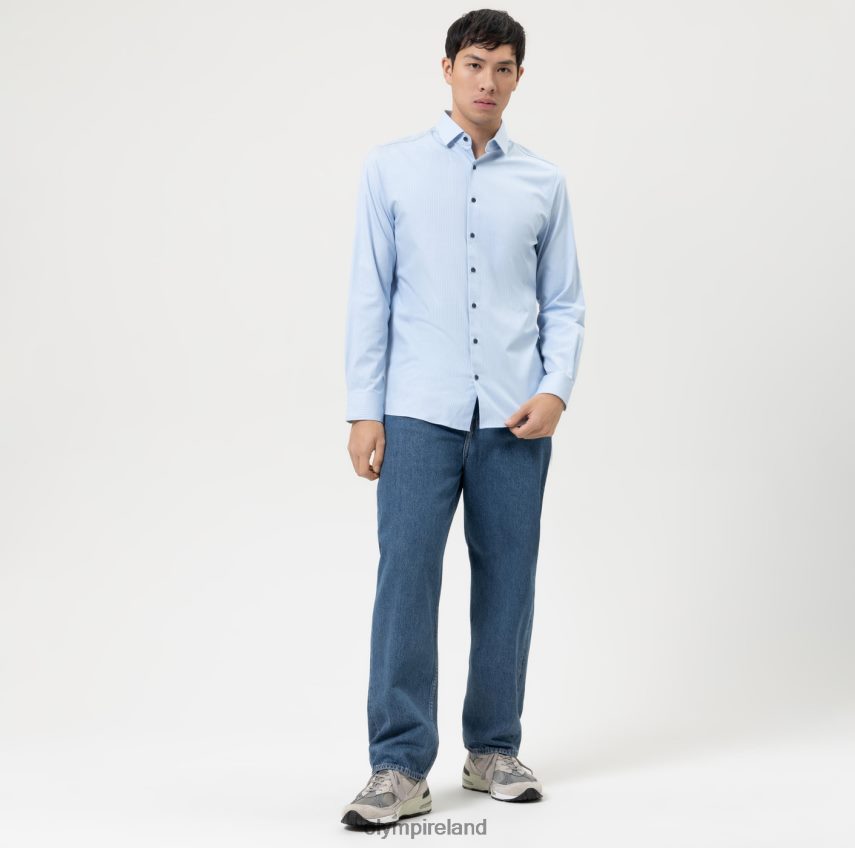 Clothing OLYMP Level Five 24/Seven Body Fit, Business Shirt, Modern Kent, Bleu 24L846573