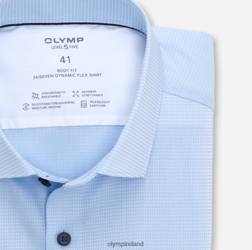 Clothing OLYMP Level Five 24/Seven Body Fit, Business Shirt, Modern Kent, Bleu 24L846806