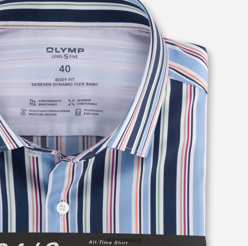 Clothing OLYMP Level Five 24/Seven Body Fit, Business Shirt, Modern Kent, Bleu 24L846825
