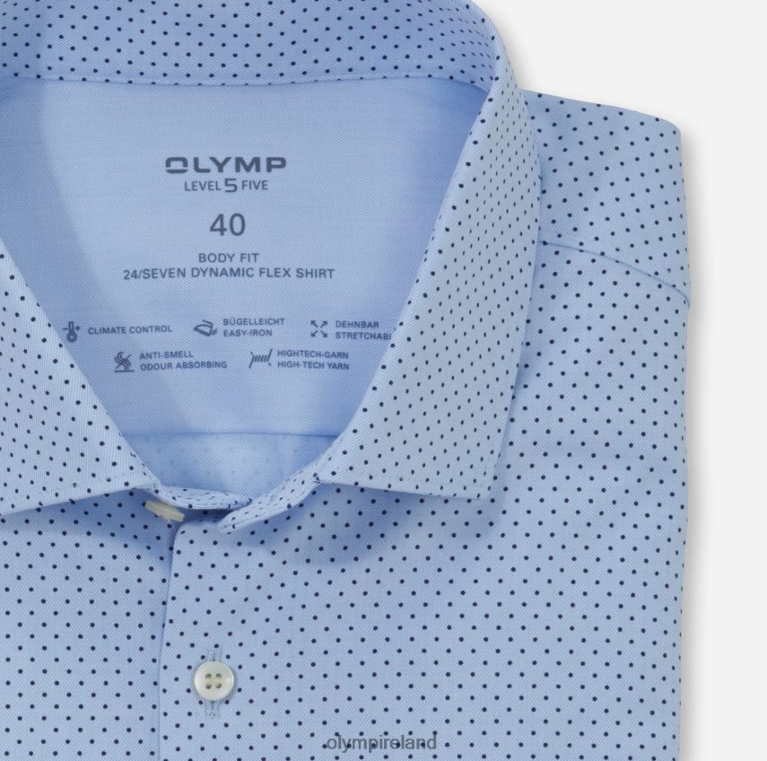 Clothing OLYMP Level Five 24/Seven Body Fit, Business Shirt, Modern Kent, Bleu 24L846832