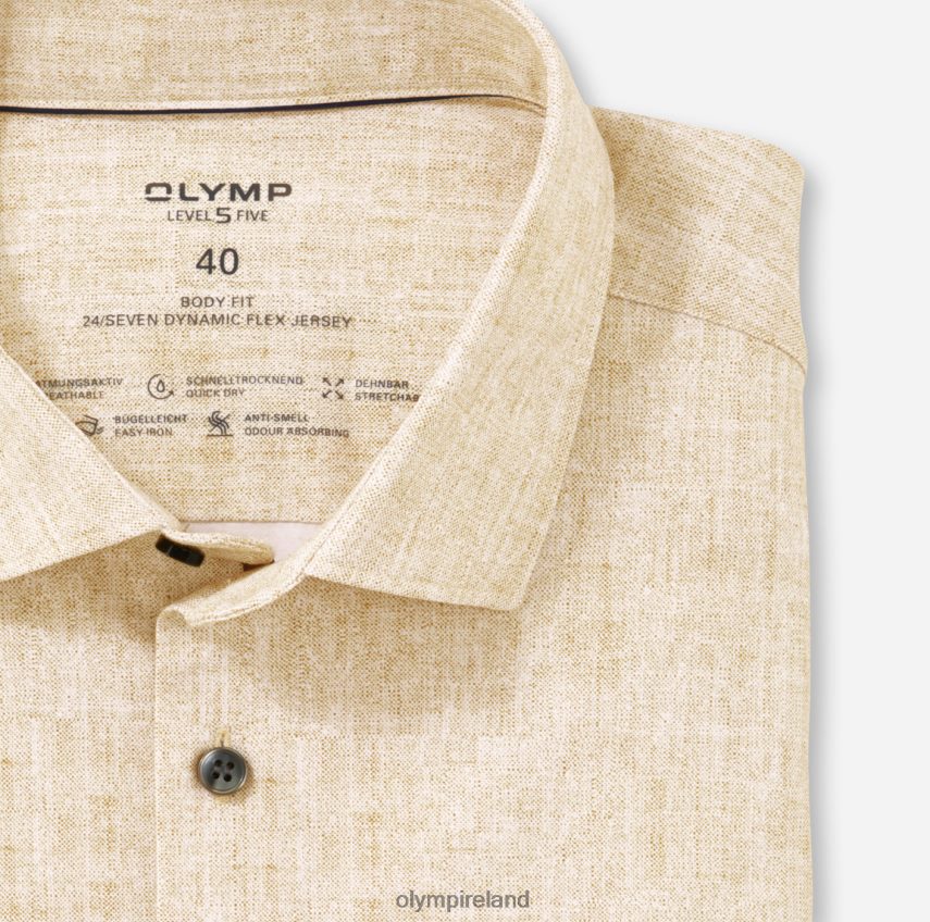 Clothing OLYMP Level Five 24/Seven Body Fit, Business Shirt, Modern Kent, Brass 24L846658