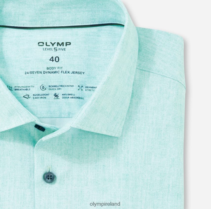 Clothing OLYMP Level Five 24/Seven Body Fit, Business Shirt, Modern Kent, Emerald 24L846653