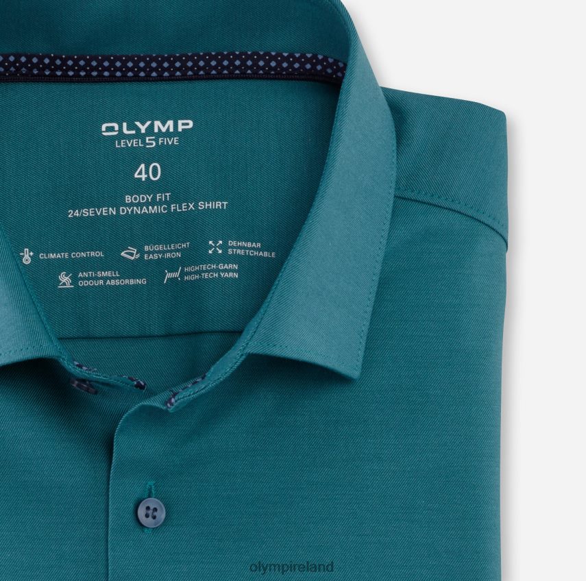 Clothing OLYMP Level Five 24/Seven Body Fit, Business Shirt, Modern Kent, Emerald 24L846738