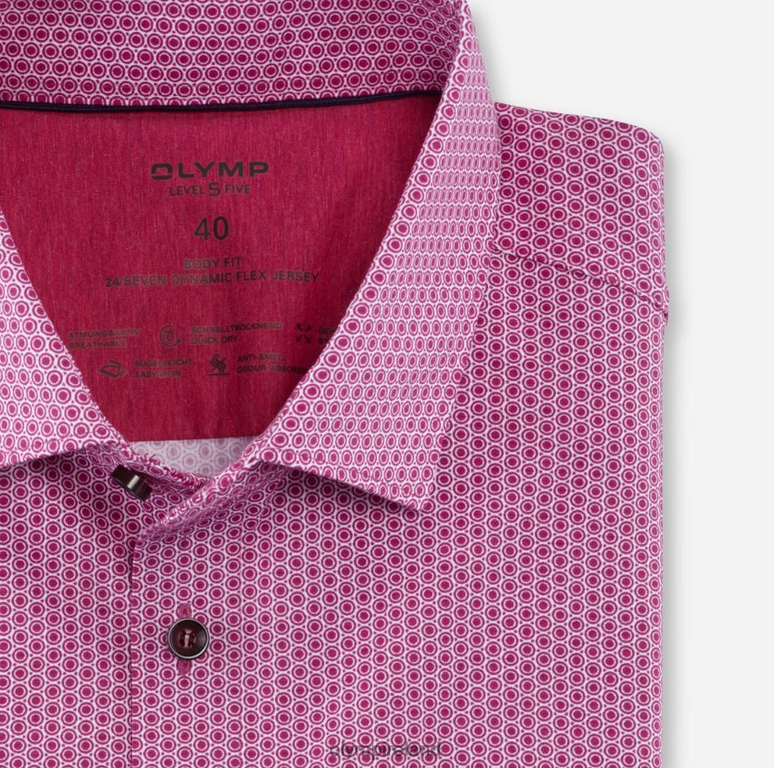 Clothing OLYMP Level Five 24/Seven Body Fit, Business Shirt, Modern Kent, Fuchsia 24L846625