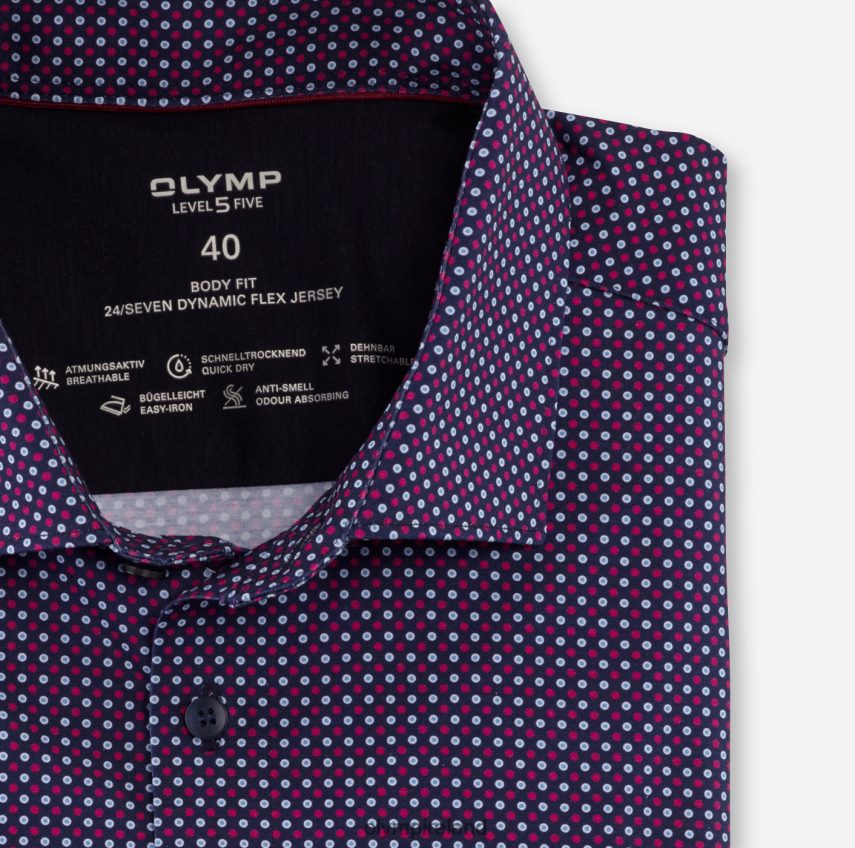 Clothing OLYMP Level Five 24/Seven Body Fit, Business Shirt, Modern Kent, Fuchsia 24L846678