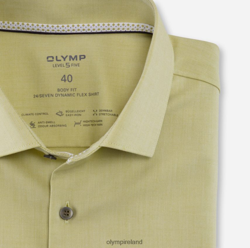 Clothing OLYMP Level Five 24/Seven Body Fit, Business Shirt, Modern Kent, Green 24L846570
