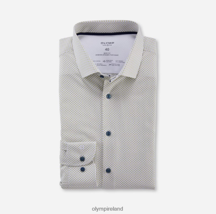 Clothing OLYMP Level Five 24/Seven Body Fit, Business Shirt, Modern Kent, Lime 24L846546