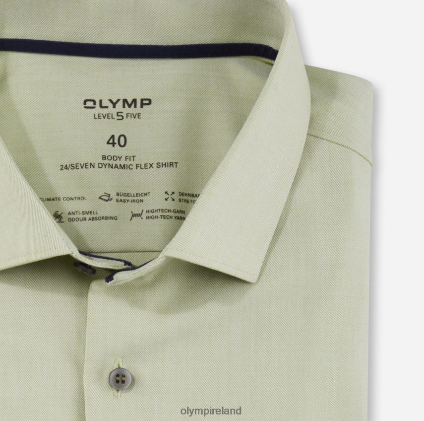 Clothing OLYMP Level Five 24/Seven Body Fit, Business Shirt, Modern Kent, Lime 24L846630