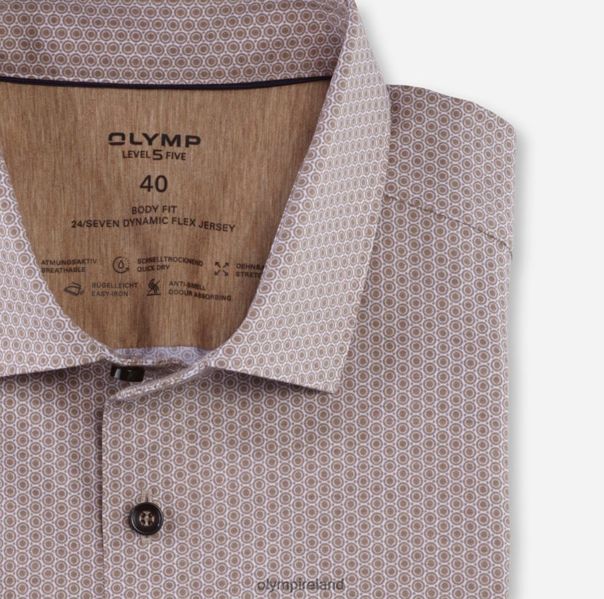 Clothing OLYMP Level Five 24/Seven Body Fit, Business Shirt, Modern Kent, Natural 24L846415