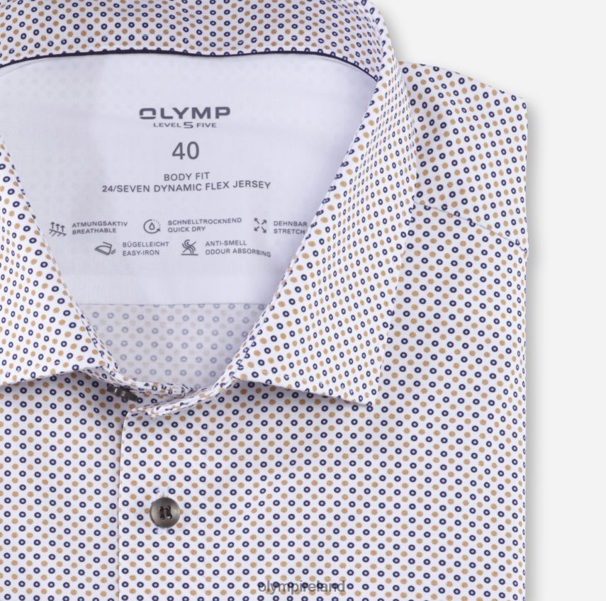 Clothing OLYMP Level Five 24/Seven Body Fit, Business Shirt, Modern Kent, Natural 24L846629