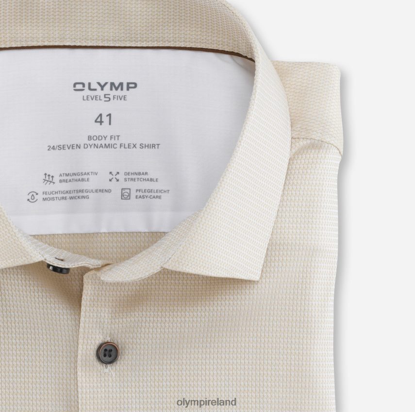 Clothing OLYMP Level Five 24/Seven Body Fit, Business Shirt, Modern Kent, Natural 24L846821