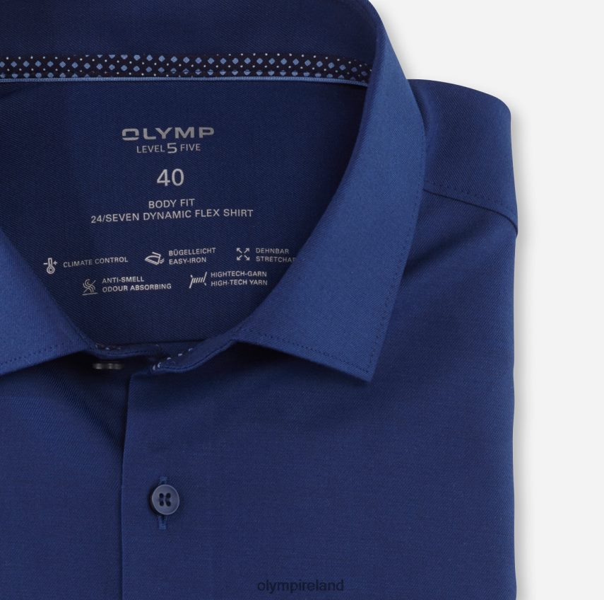 Clothing OLYMP Level Five 24/Seven Body Fit, Business Shirt, Modern Kent, Nuremberg Blue 24L846596