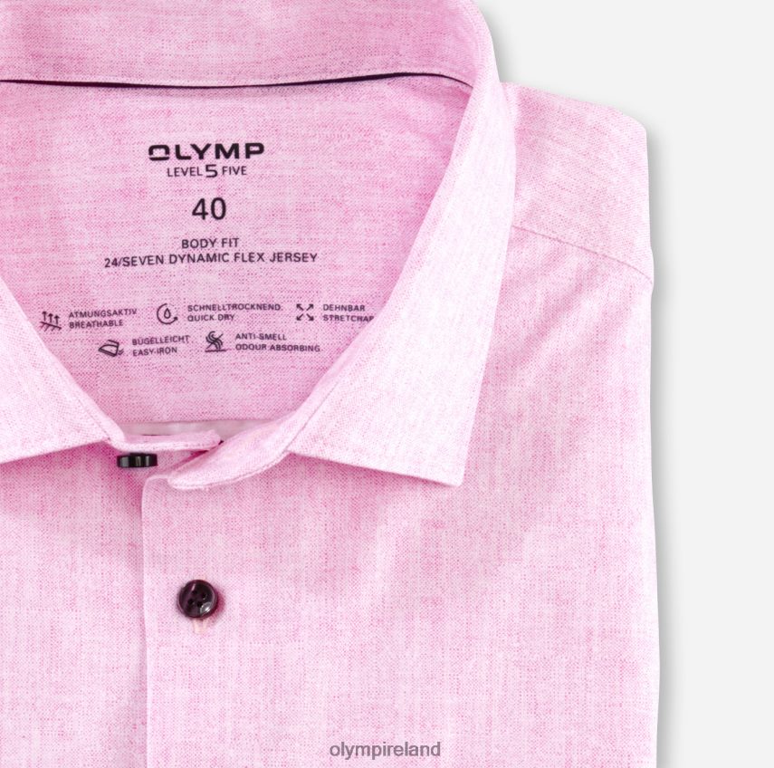 Clothing OLYMP Level Five 24/Seven Body Fit, Business Shirt, Modern Kent, Pink 24L846698