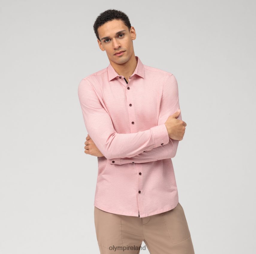 Clothing OLYMP Level Five 24/Seven Body Fit, Business Shirt, Modern Kent, Red 24L846466