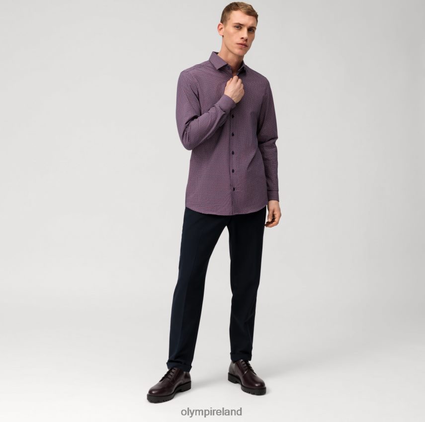 Clothing OLYMP Level Five 24/Seven Body Fit, Business Shirt, Modern Kent, Red 24L846492