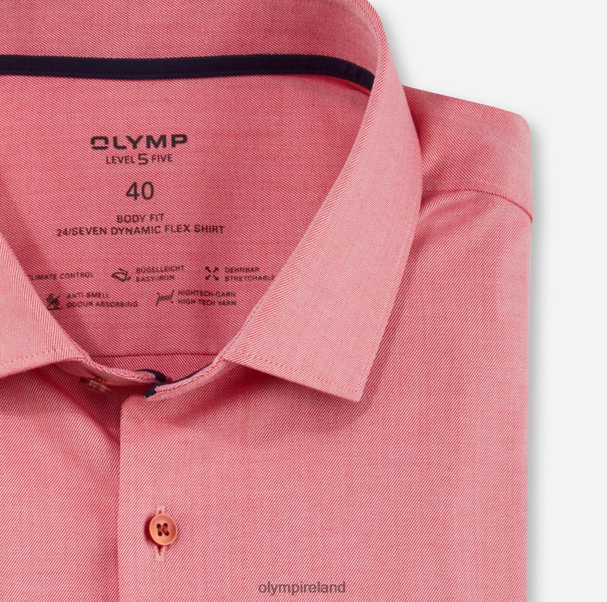 Clothing OLYMP Level Five 24/Seven Body Fit, Business Shirt, Modern Kent, Red 24L846563