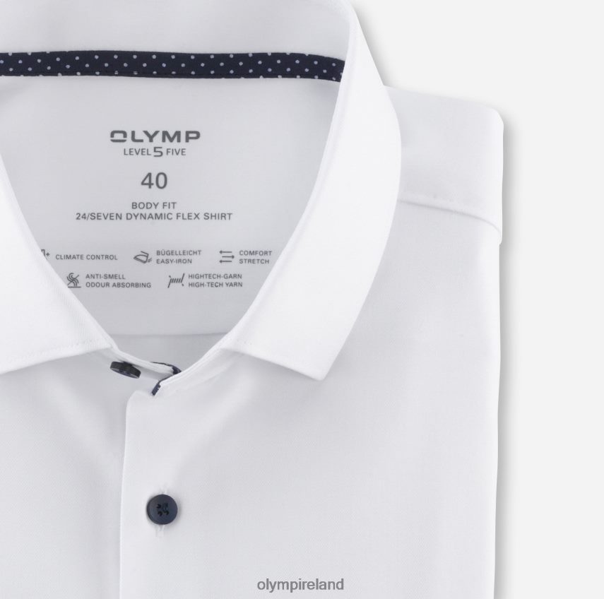 Clothing OLYMP Level Five 24/Seven Body Fit, Business Shirt, Modern Kent, White 24L846440