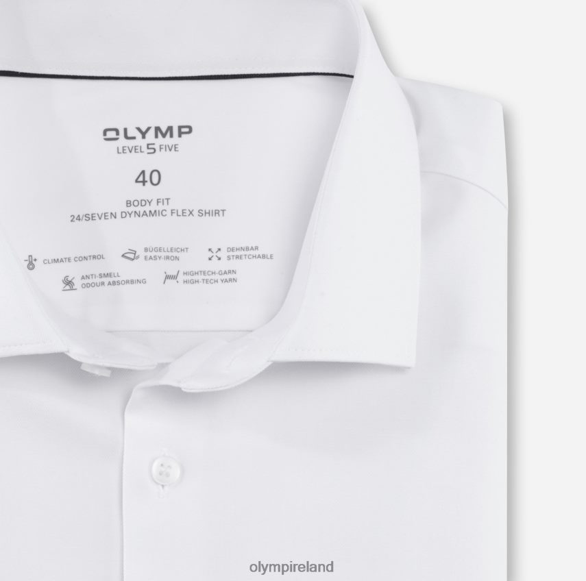 Clothing OLYMP Level Five 24/Seven Body Fit, Business Shirt, Modern Kent, White 24L846461