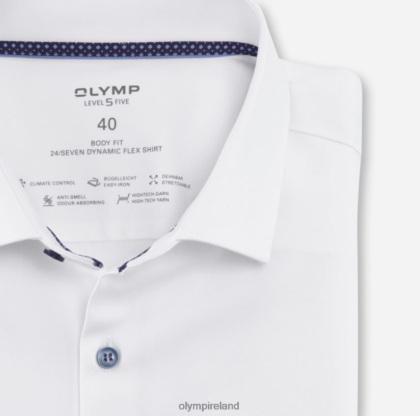Clothing OLYMP Level Five 24/Seven Body Fit, Business Shirt, Modern Kent, White 24L846567