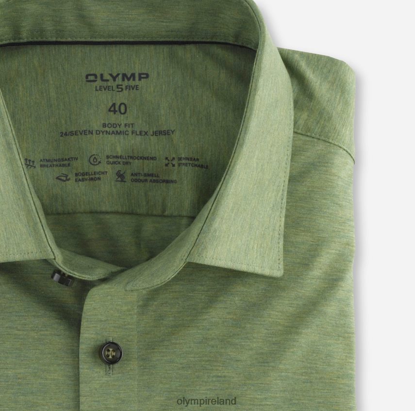 Clothing OLYMP Level Five 24/Seven Body Fit, Business Shirt, New York Kent, Crystal Green 24L846722