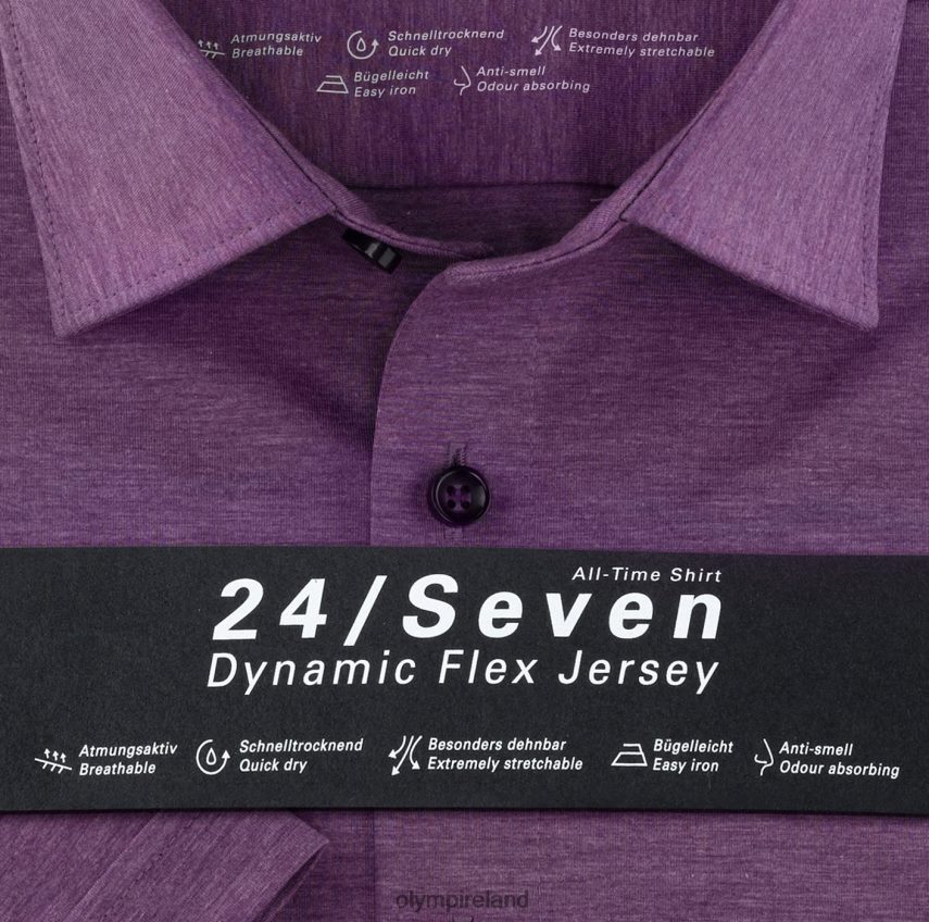 Clothing OLYMP Level Five 24/Seven Body Fit, Business Shirt, New York Kent, Lilac 24L846809