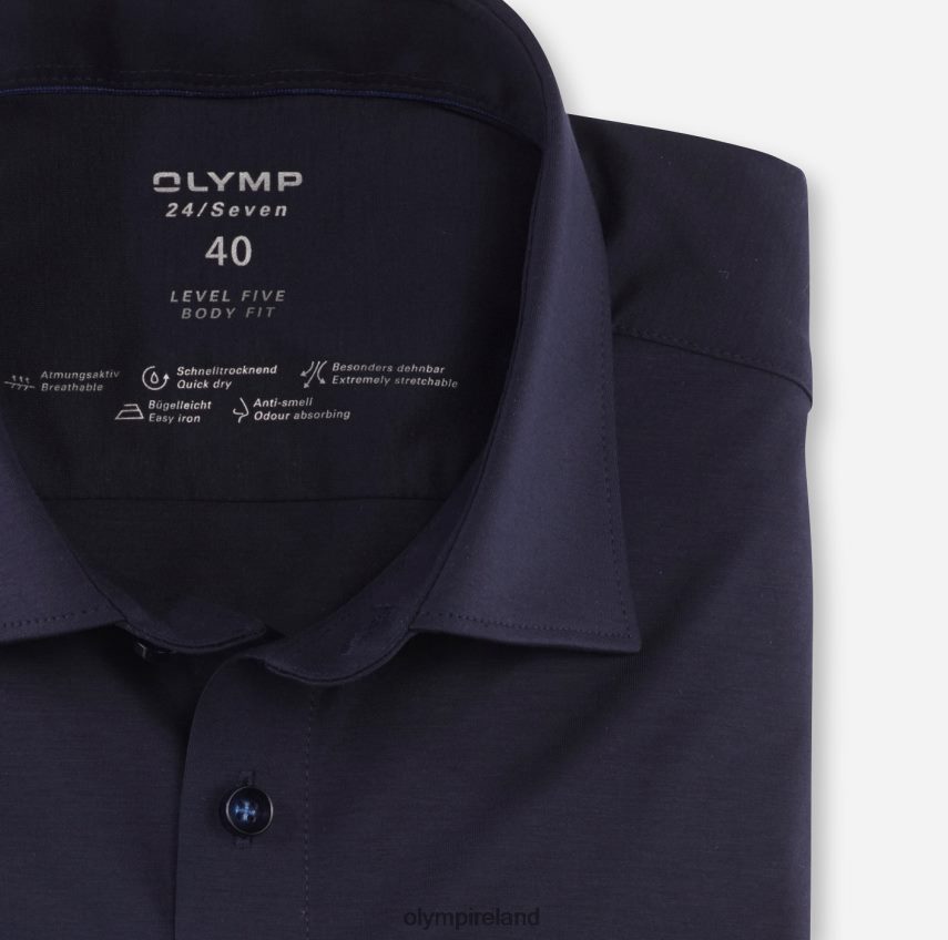 Clothing OLYMP Level Five 24/Seven Body Fit, Business Shirt, New York Kent, Marine 24L846443