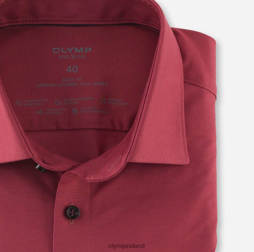 Clothing OLYMP Level Five 24/Seven Body Fit, Business Shirt, New York Kent, Rosewood 24L846670