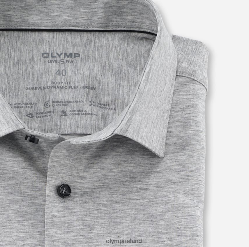 Clothing OLYMP Level Five 24/Seven Body Fit, Business Shirt, New York Kent, Silver Grey 24L846413