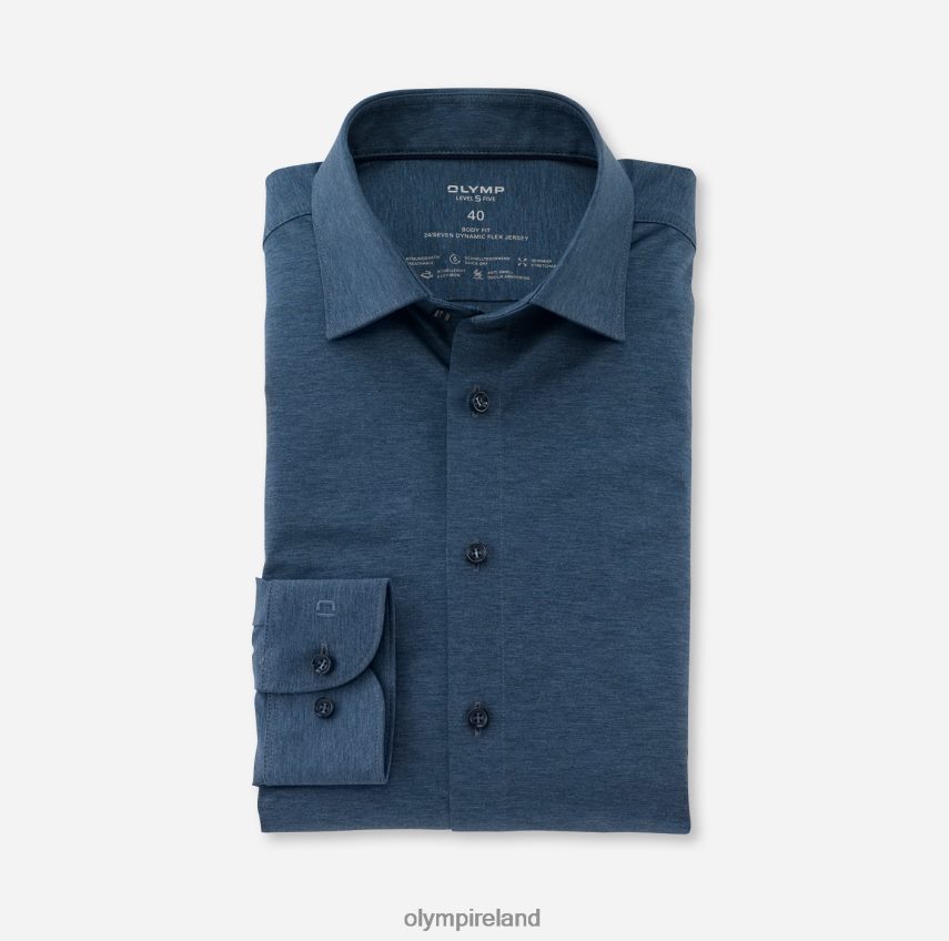 Clothing OLYMP Level Five 24/Seven Body Fit, Business Shirt, New York Kent, Smoke Blue 24L846394