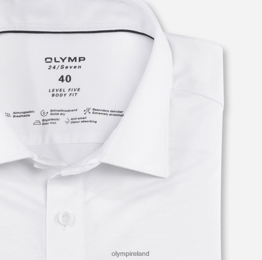 Clothing OLYMP Level Five 24/Seven Body Fit, Business Shirt, New York Kent, White 24L846403