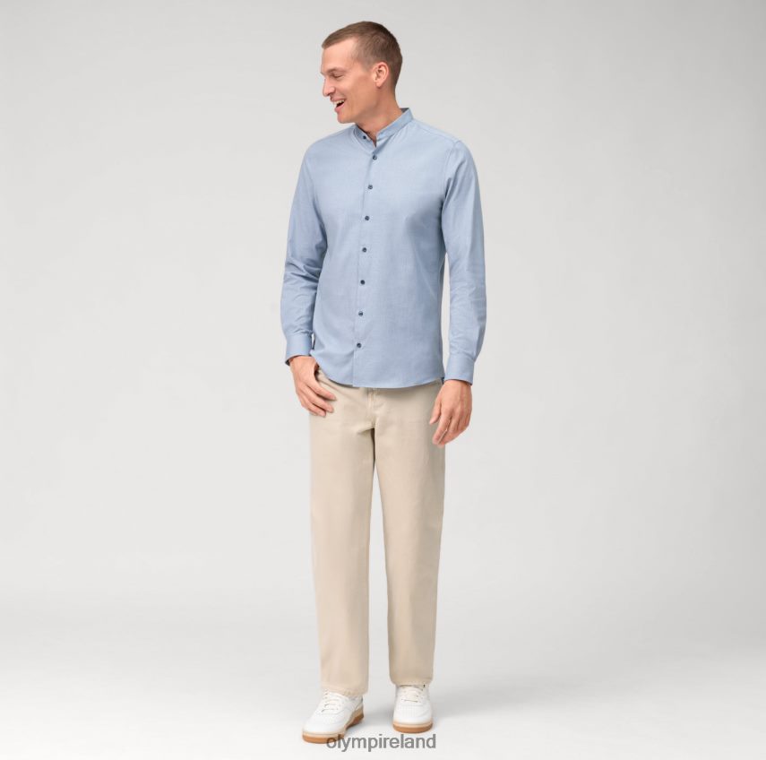 Clothing OLYMP Level Five 24/Seven Body Fit, Business Shirt, Stand-Up Collar, Bleu 24L846434