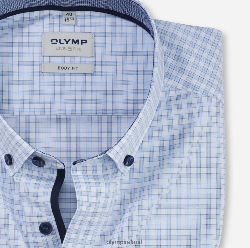 Clothing OLYMP Level Five Body Fit, Business Shirt, Button-Down, Bleu 24L846760