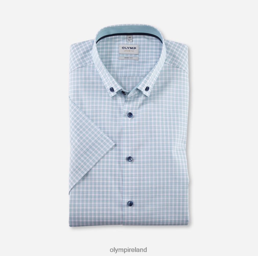 Clothing OLYMP Level Five Body Fit, Business Shirt, Button-Down, Emerald 24L846704