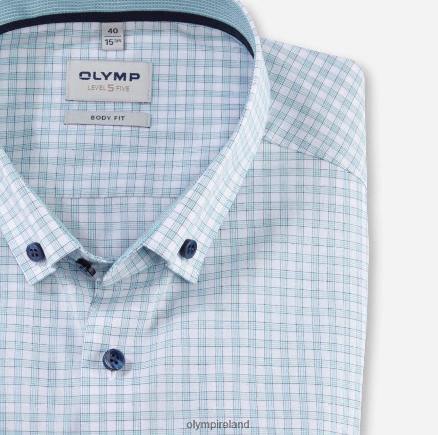 Clothing OLYMP Level Five Body Fit, Business Shirt, Button-Down, Emerald 24L846704