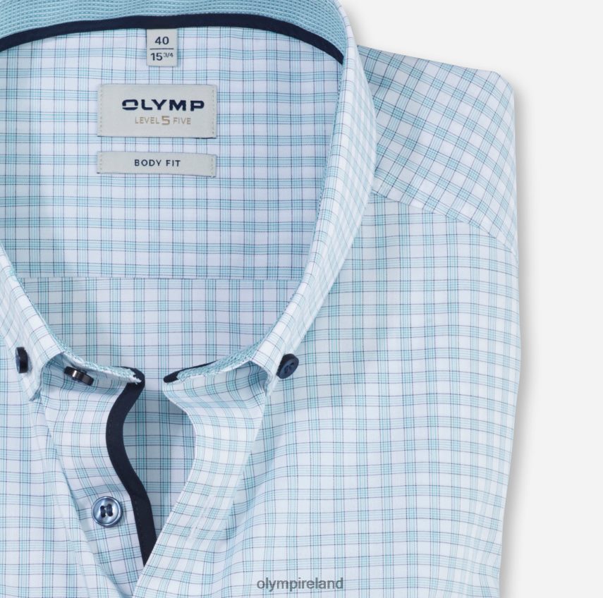 Clothing OLYMP Level Five Body Fit, Business Shirt, Button-Down, Emerald 24L846735